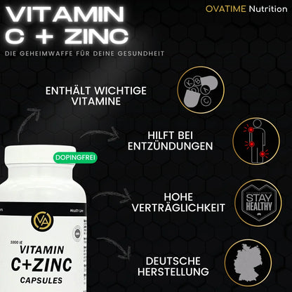 OVATIME Nutrition Vitamine C+Zinc 90 gélules 