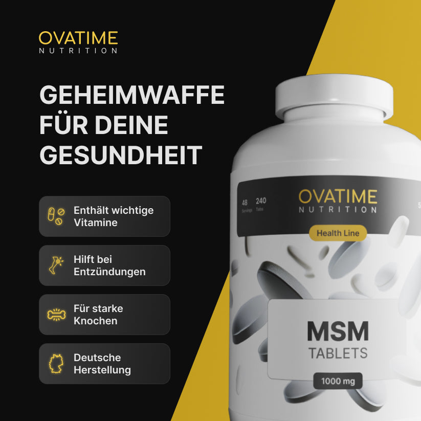 OVATIME Nutrition MSM (Méthylsulfonylméthane) 240 gélules 