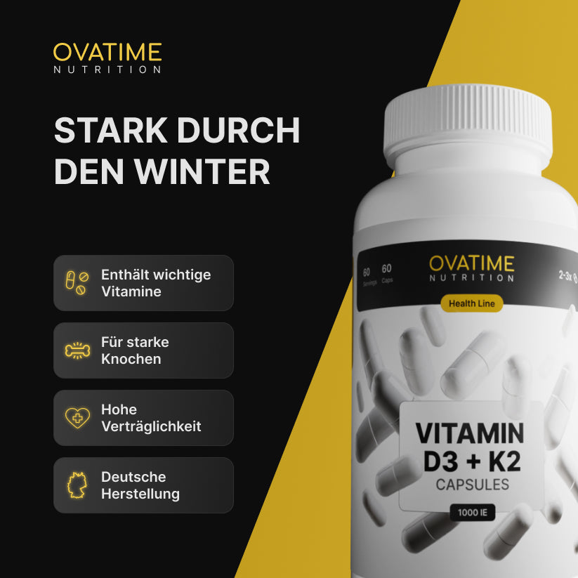 OVATIME Nutrition Vitamin D3+K2 1000 IU 60 capsules 